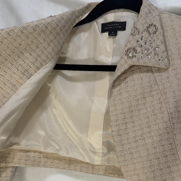Tahari ASL Metallic Jacquard Dress and Jacket Set by Arthur S. Levine Size 4 - Picture 13 of 13